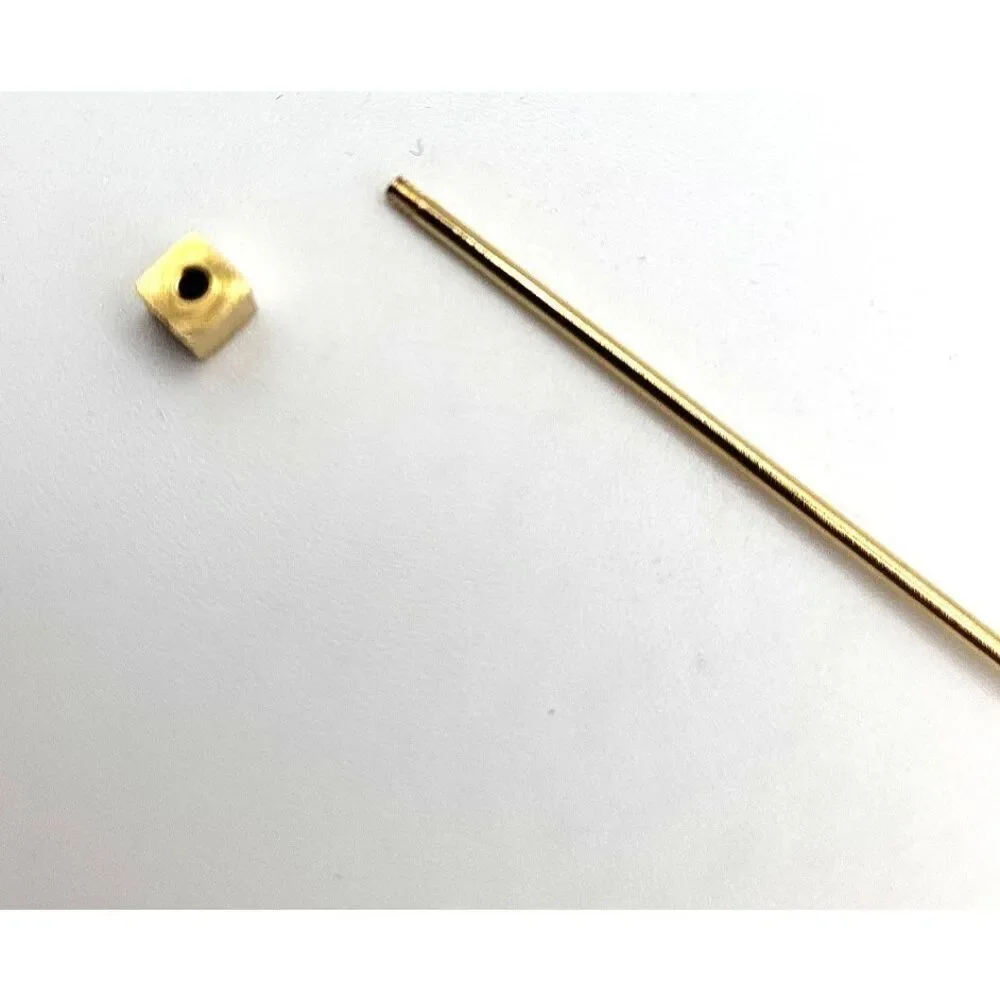 Vintage Goldtone Screw On Bar With Square Ends 2.25inVintage Goldtone Screw On B